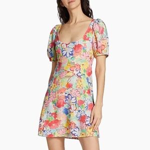 NWT RIXO Anandi Floral Flared Minidress SIZE M